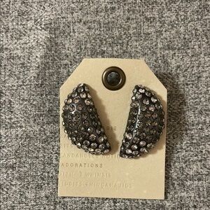 Anthropologie Sparkling Black and Silver Earrings. NWT